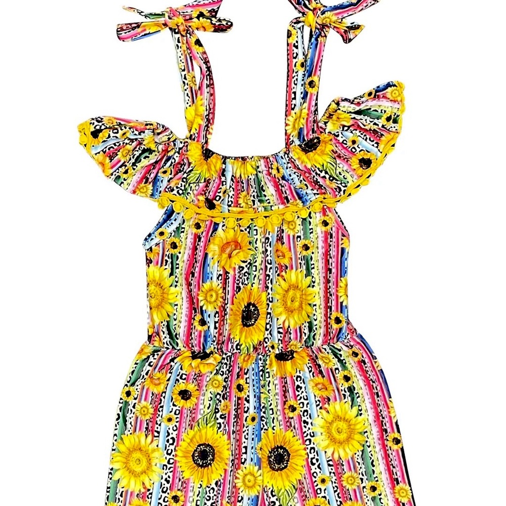Sunflower serape romper
